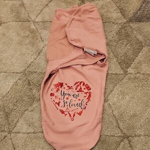 Nwot Pink Baby Swaddle with Heart Design
